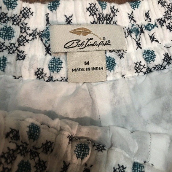 Bob Timberlake Women's sz Med embroidered white blue tassel fringe shorts 4" - Picture 2 of 9